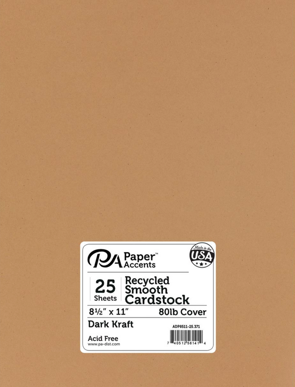 Paper Accents Cdstk Recycled 12x12 80lb Grocers Kraft